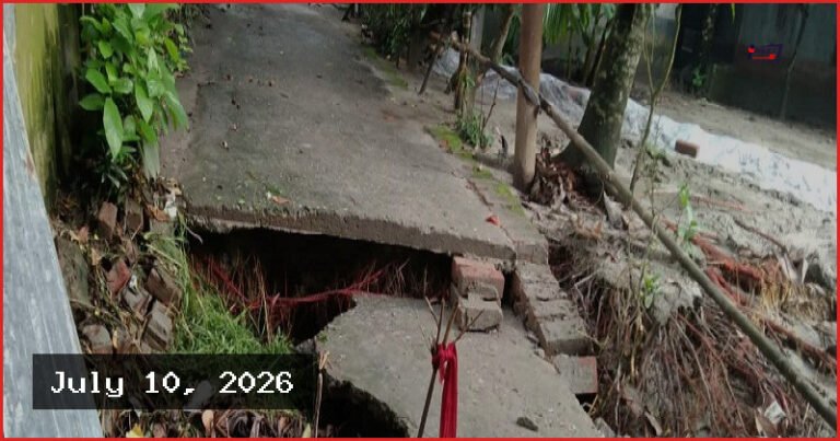 ভূঞাপুরে অতিবৃষ্টিতে বিধ্বস্ত আরসিসি রাস্তা, ভোগান্তিতে এলাকাবাসী