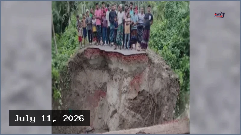 মাগুরায় টানা বৃষ্টিতে কালভার্ট ধসে বিচ্ছিন্ন সড়ক যোগাযোগ