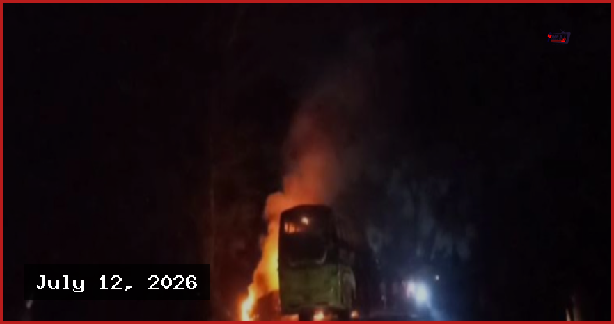 ফরিদপুরে বাসচাপায় ৫ জনের মৃত্যু, বিক্ষুব্ধ জনতার ৬ গাড়িতে অগ্নিসংযোগ