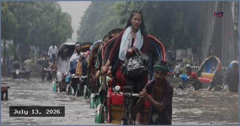 দেশের ছয় বিভাগে ভারী বৃষ্টির সতর্কবার্তা আরও ২৪ ঘণ্টা বাড়ল