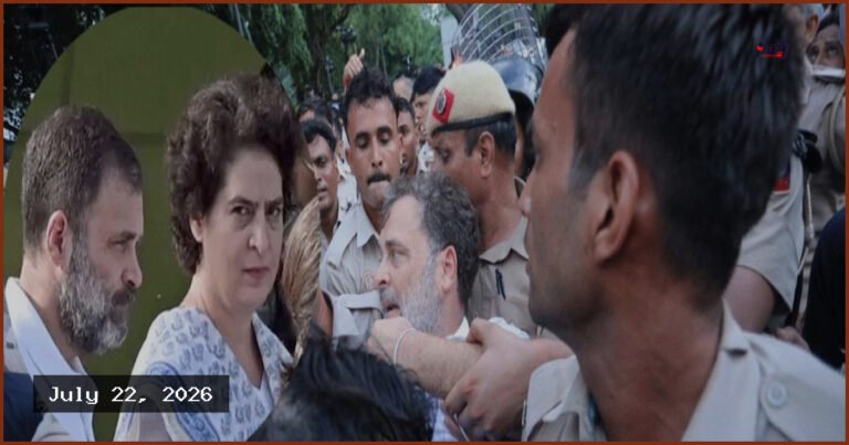 নয়াদিল্লিতে আটক রাহুল-প্রিয়াঙ্কা, নেওয়া হলো ছত্রসাল স্টেডিয়ামে