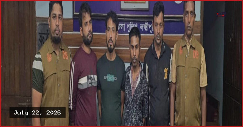 লক্ষ্মীপুরে ডাকাতির প্রস্তুতিকালে দেশীয় অস্ত্রসহ ৪ ডাকাত গ্রেপ্তার