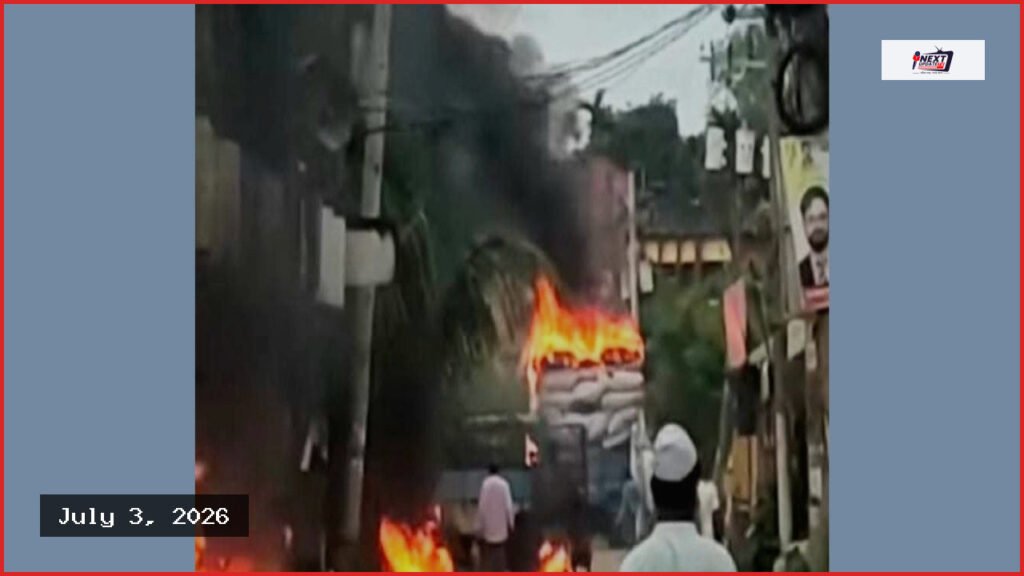 শ্রীমঙ্গলে তুলাবোঝাই ট্রাকে ভয়াবহ অগ্নিকাণ্ড