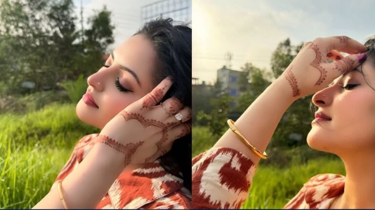 মেহেদির নকশায় নতুন রূপে ধরা দিলেন জনপ্রিয় অভিনেত্রী পরীমণি