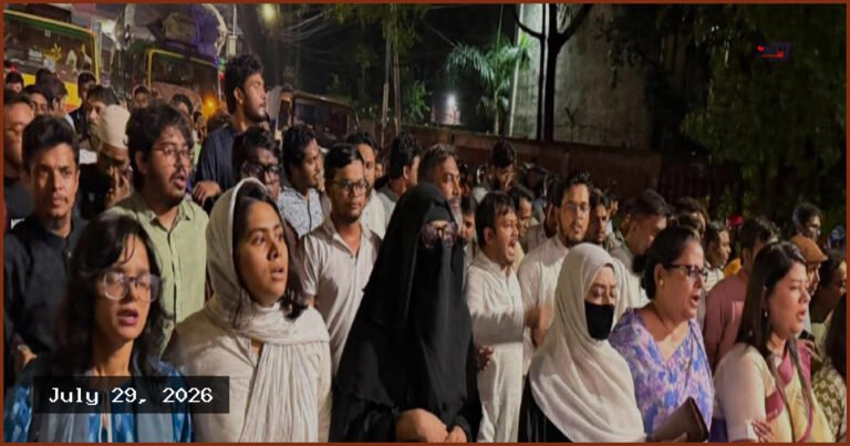 সারজিস-পাটওয়ারীর ওপর হামলার প্রতিবাদে ঢাকায় জাতীয় নাগরিক পার্টির বিক্ষোভ