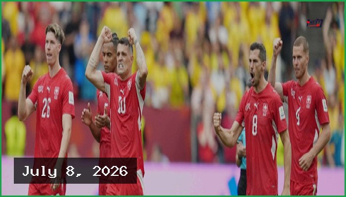 টাইব্রেকারে কলম্বিয়াকে হারিয়ে কোয়ার্টার ফাইনালে সুইজারল্যান্ড