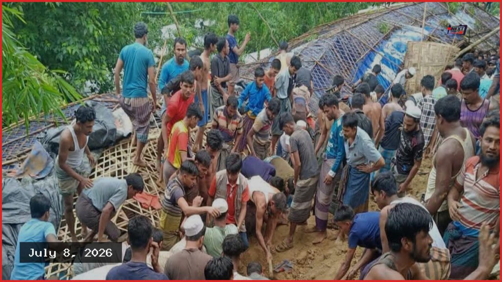 উখিয়ায় পাহাড় ধসে মাদরাসা চাপা পড়ে ৫ রোহিঙ্গার মৃত্যু