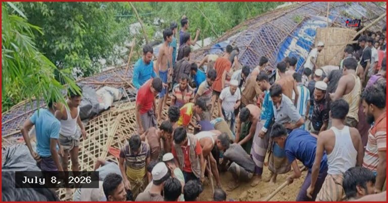 উখিয়ায় রোহিঙ্গা ক্যাম্পে পাহাড়ধসে ৮ শিক্ষার্থীর মৃত্যু