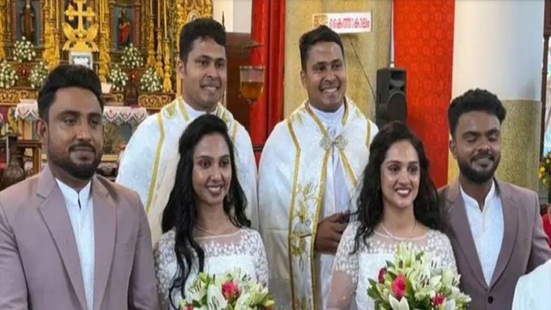 কেরলায় যমজ ভাই-বোনের বিয়ে: পুরোহিতও যমজ
