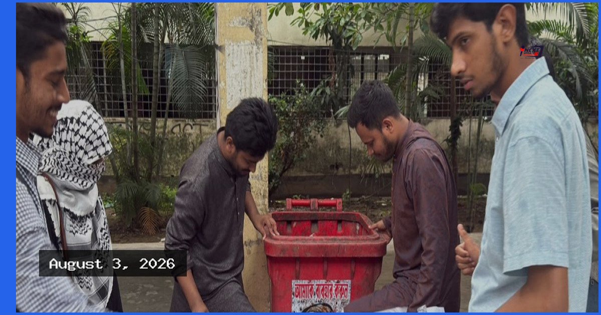 স্বৈরাচারের স্থান ডাস্টবিনে: জগন্নাথ বিশ্ববিদ্যালয়ে জকসুর প্রতীকী কর্মসূচি