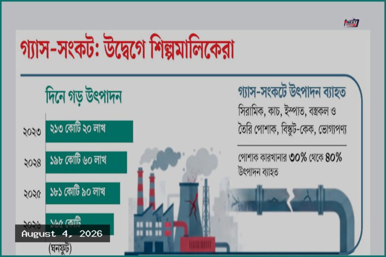গ্যাস–সংকটে কারখানার উৎপাদন অর্ধেকে, ছুটি বাড়াচ্ছে কিছু প্রতিষ্ঠান