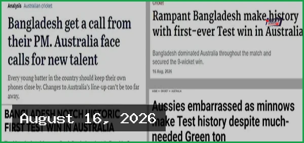 অস্ট্রেলিয়ার মাটিতে ঐতিহাসিক টেস্ট জয় বাংলাদেশের, প্রশংসায় বিশ্ব গণমাধ্যম