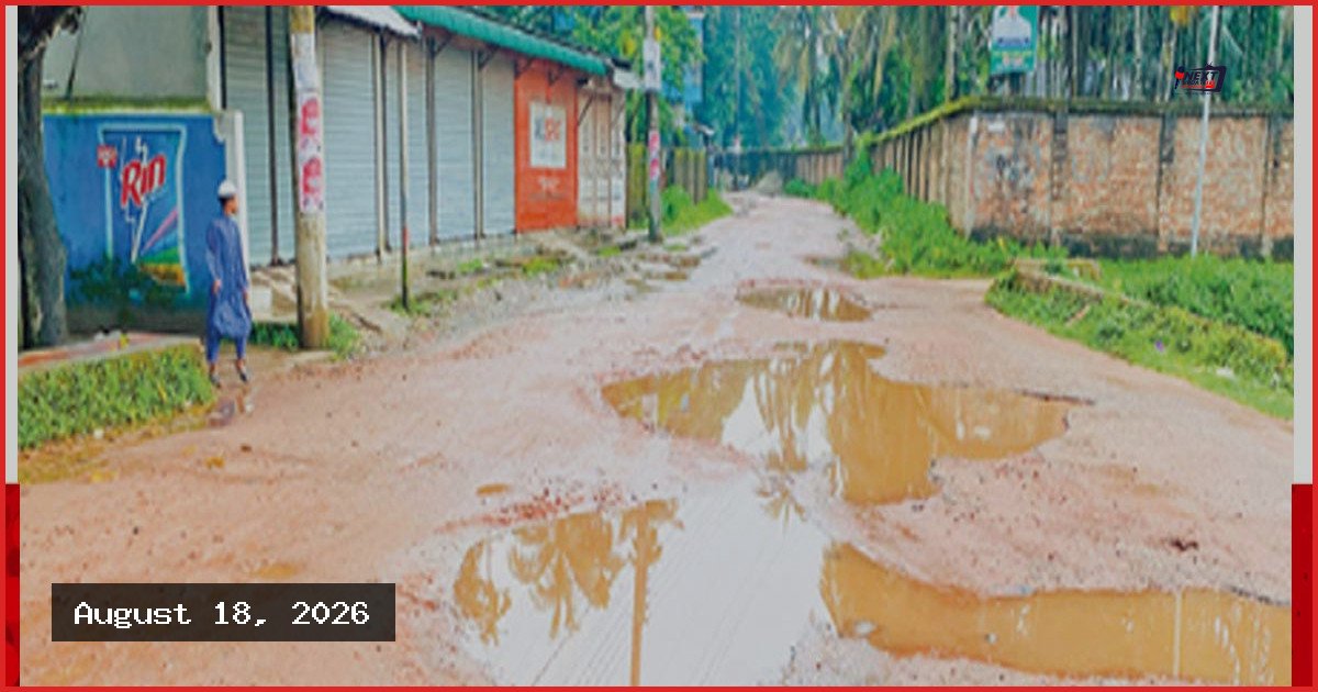 গৌরীপুর-শালিহর সড়ক সংস্কারে দীর্ঘসূত্রতা, চরম ভোগান্তিতে স্থানীয়রা