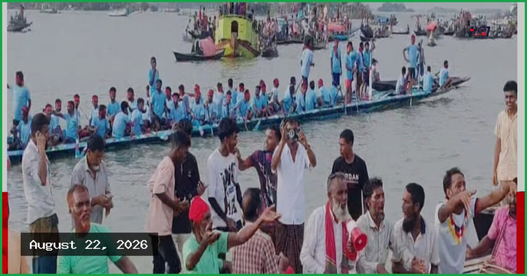 শাল্লায় নৌকা বাইচ প্রতিযোগিতা: ফখরুলের নৌকা প্রথম