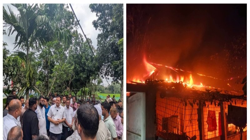 শ্রীবরদীতে অগ্নিকাণ্ডে সাবেক সেনাসদস্যের ঘর ও মালামাল ভস্মীভূত