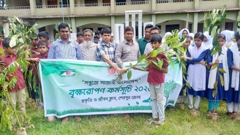 নালিতাবাড়ীতে প্রকৃতি ও জীবন ক্লাবের বৃক্ষরোপণ ও চারা বিতরণ কর্মসূচি