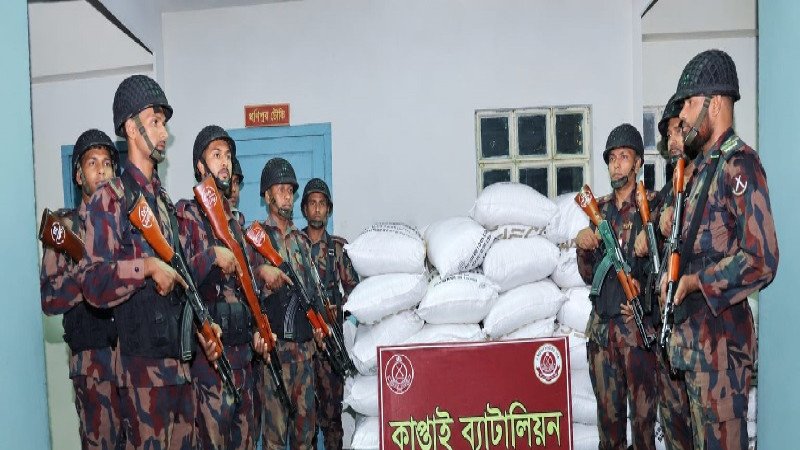 কাপ্তাইয়ে ট্রাকসহ ১৮০০ কেজি অবৈধ ইউরিয়া সার জব্দ করল বিজিবি