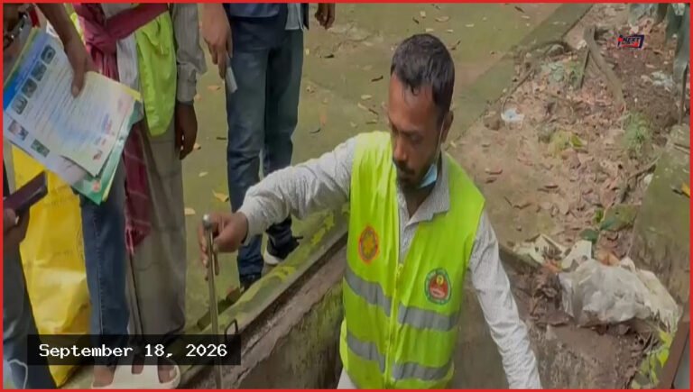 বনানীর রাজউক কোয়ার্টারে ওয়াসার মিটার বাক্সে এডিস মশার লার্ভা