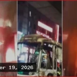 রাজধানীর বিভিন্ন স্থানে তিন বাসে আগুন ও ককটেল বিস্ফোরণ