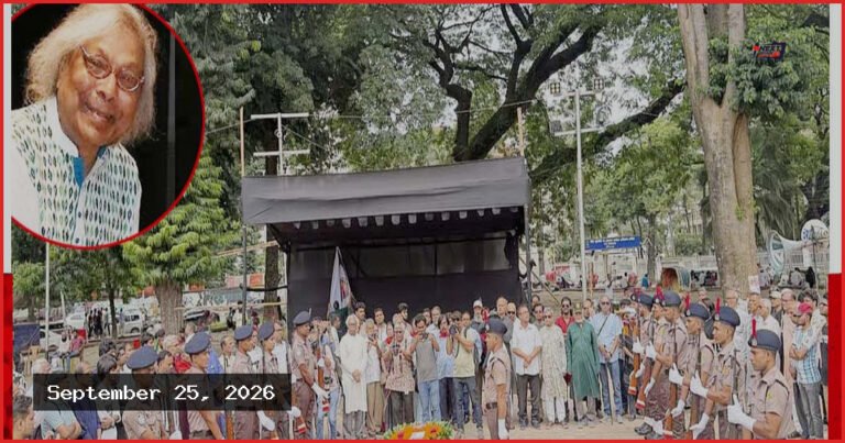 শহীদ মিনারে শেষ শ্রদ্ধা ও ভালোবাসায় বিদায় নিলেন আখতার হুসেন