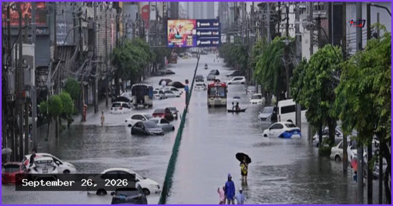ভারী বর্ষণে থাইল্যান্ডের রাজধানী ব্যাংককের ৫০ জেলা দুর্যোগপূর্ণ ঘোষণা
