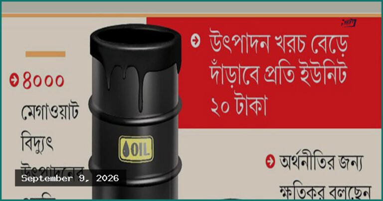বিদ্যুৎ সংকটে ফার্নেস অয়েলের ওপর নির্ভরশীলতায় বাড়ছে আর্থিক ঝুঁকি