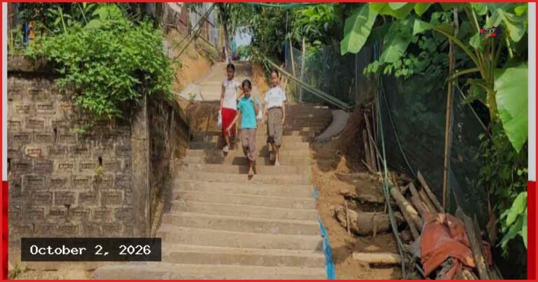 মৌলভীবাজারে পানপুঞ্জিতে যাতায়াত সহজ করতে কারিতাসের উদ্যোগে সিঁড়ি নির্মাণ