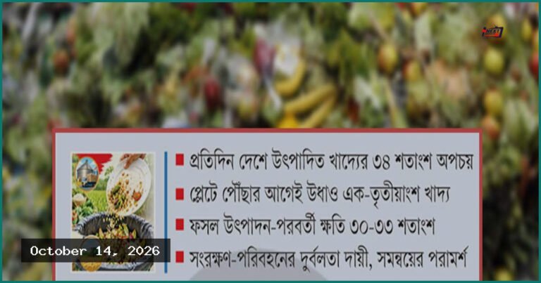 বাংলাদেশে প্রতিদিন নষ্ট ৬ কোটি লোকের খাবার: বিশ্বব্যাংক